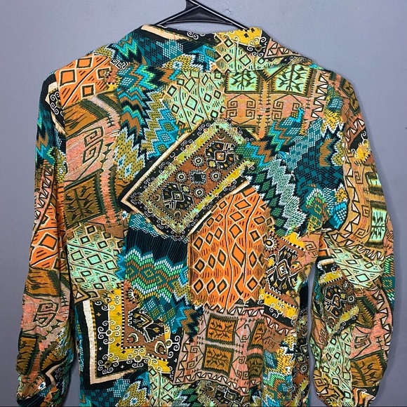 UNCLE FRANK Tunic Top Boho Southwestern Aztec Tribal Print Asymmetrical … - Picture 7 of 10